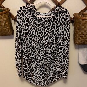 Susan Graver Black and White Animal Print Blouse
